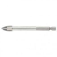 Сверло по стеклу и керамике 5 мм Derzhi 4 грани шестигранный хвостовик  картинка